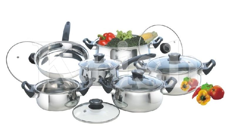 Encapsulated Belly Cookware set with Bakelite Handles - 7/8/10/12 Pcs set