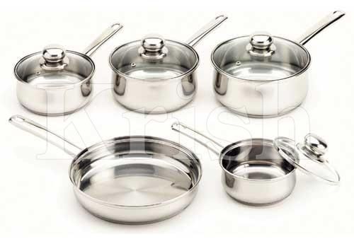 Encapsulated Belly Cookware Set With Steel Handles - 7/8/10/12 Pcs Set