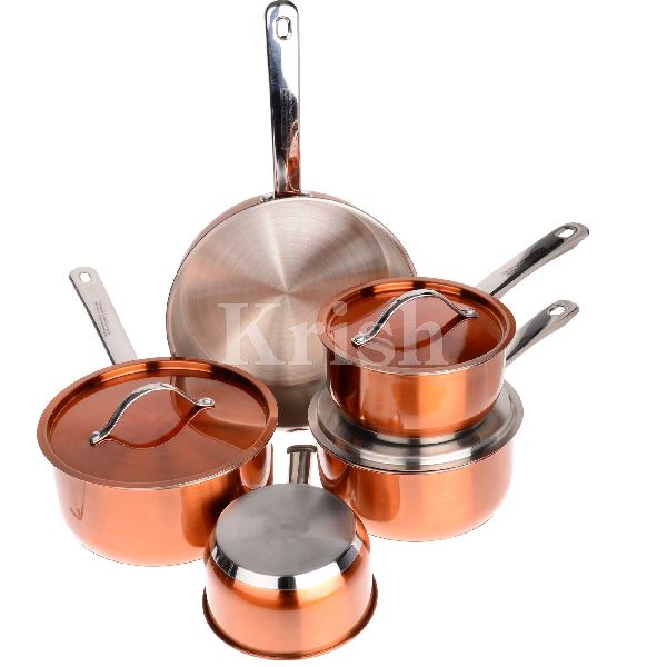 Encapsulated Orange Cookware set with steel Handles