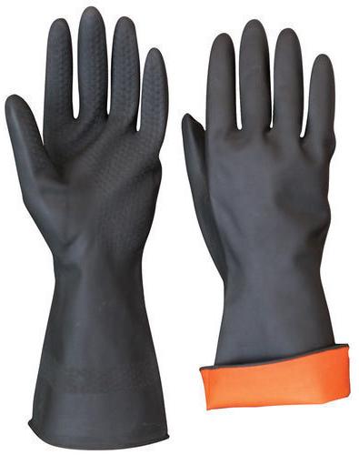 Black Unisex PVC Gloves, Length : 32-34 cm