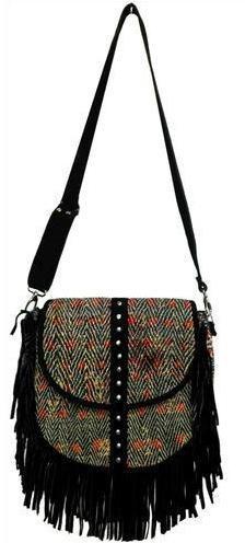 Leather Afgani Kantha Embroidery Bag, Style : Handled