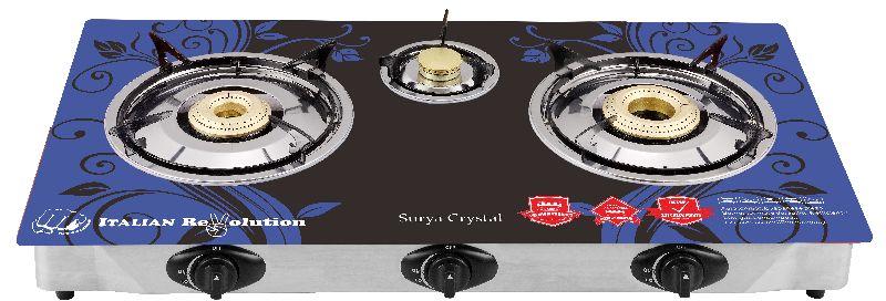 3 Burner Automatic Glasstop Gas Stoves (SCR-003)