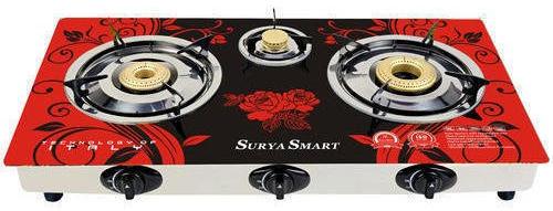 Surya Smart Brass Fully Automatic Gas Stove, Color : Multicolour
