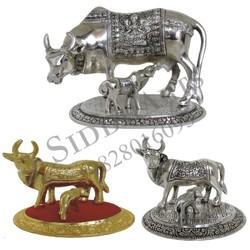 Silver And Golden Color White Metal Animal Statues