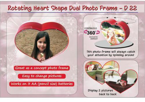 Heart Shape Dual Photo Frame, Color : Red