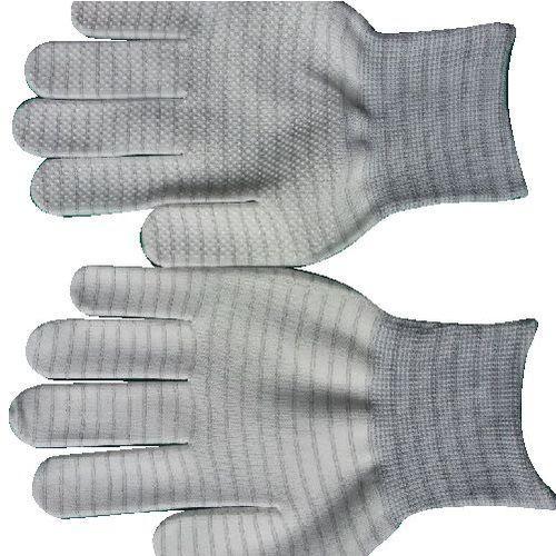 ESD Knitted Dotted Glove, for Industrial, Color : Grey