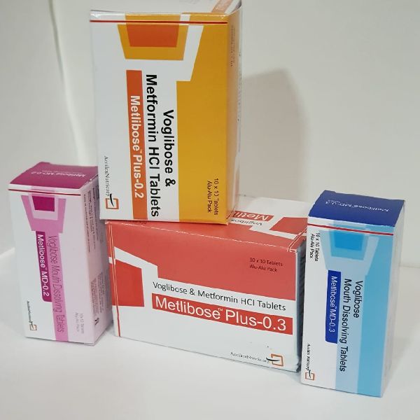 Metlibose Voglibose Metformin Tablet, Grade : Medicine Grade
