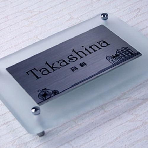 Rectangular Stainless Steel Glass Name Plate