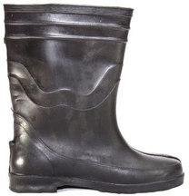 Leather Captain Gumboot, Color : Black