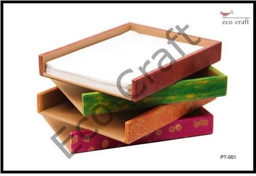 Leather Handmade Paper Tray, Size : A4