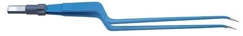 Bipolar forceps bayonet, Feature : Enable pinpoint working, Nylon insulation, Plastic safety plugs