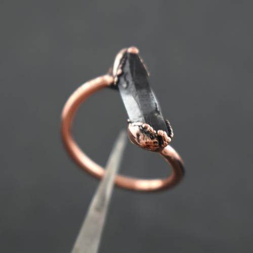Copper Crystal Rose Gold Ring, Color : Clear