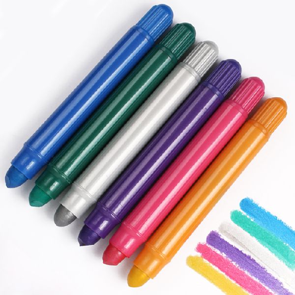 Art Colour Wax Glitter Crayon, Color : Multicolor