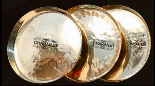 Charanjit Mirror Polish bronze thali, Shape : Circular