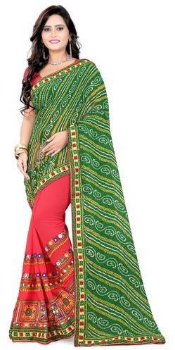 Riva enterprise Georgette Ethnic Wear Saree, Pattern : embroidery