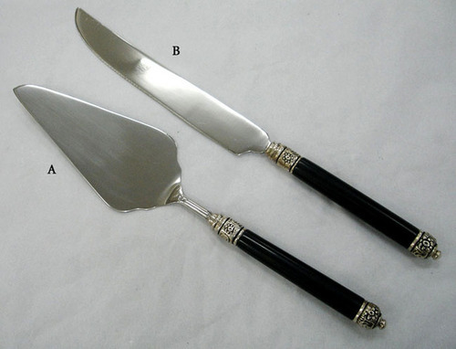 Polished Stainless Steel Cake Knife Set, Style : Antique