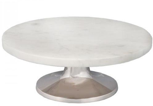 Round Polished Marble Cake Stand, for Hotel, Restaurant, Bar, Pattern : Plain