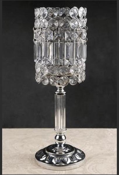 Polished Crystal Candle Holder, for Home Decoration, Packaging Type : Carton Box, Thermocol Box