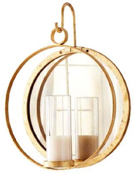 Metal Hanging Candle Lantern, Color : Golden