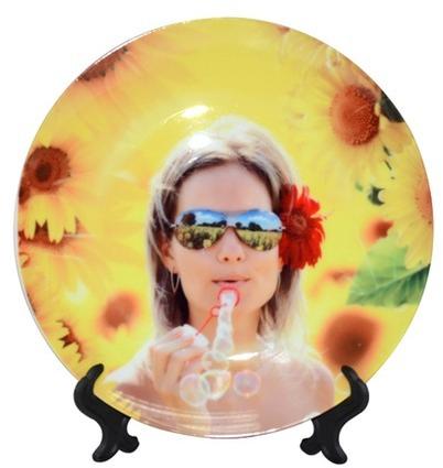 Ceramic Oval Shape Sublimation Plate, for Home Decoration, Pattern : Printed
