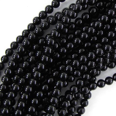 Black Onyx Plain Round Beads