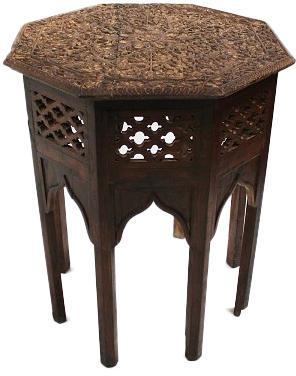 Wood Antique Carved Side Table, Feature : Ethnic designs, Beautiful appearance, Long lasting finish