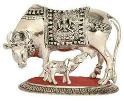 White Metal Laxmi Kamadhenu Cow