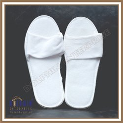DOLPHIN Cotton Fabric White Hotel Bathroom Slippers, Gender : Women