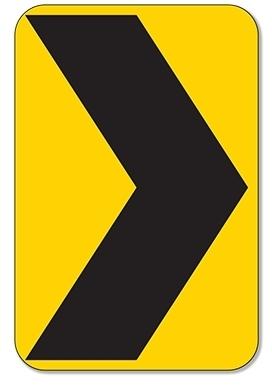 Rectangular Aluminum Solar Chevron Sign, Color : Yellow, Black