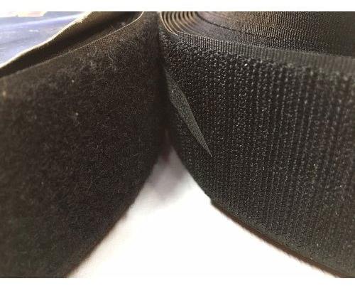 Polyester Sided Velcro Hook Laces, for Footwear, Jackets, Bags, Color : Black