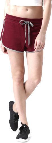 Spawn Plain Ladies Shorts, Color : Maroon