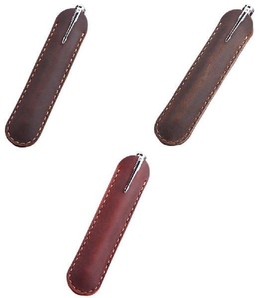 Polished Plain Leather Pen Cases, Size : Standard