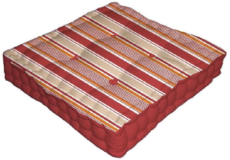 Square Cotton Red Box Cushion, for Floor Use, Size : Standard