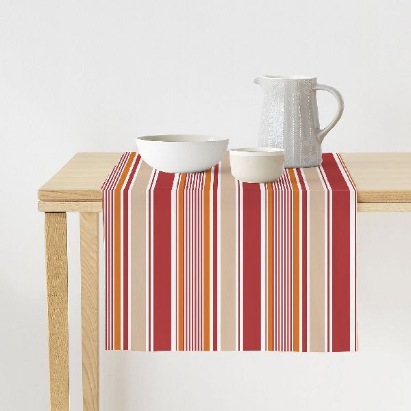 Striped Polyester Table Runner, Size : Standard
