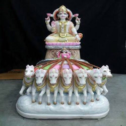 Marble White Surya Bhagwan Statue, for Application, Technique : Handmade