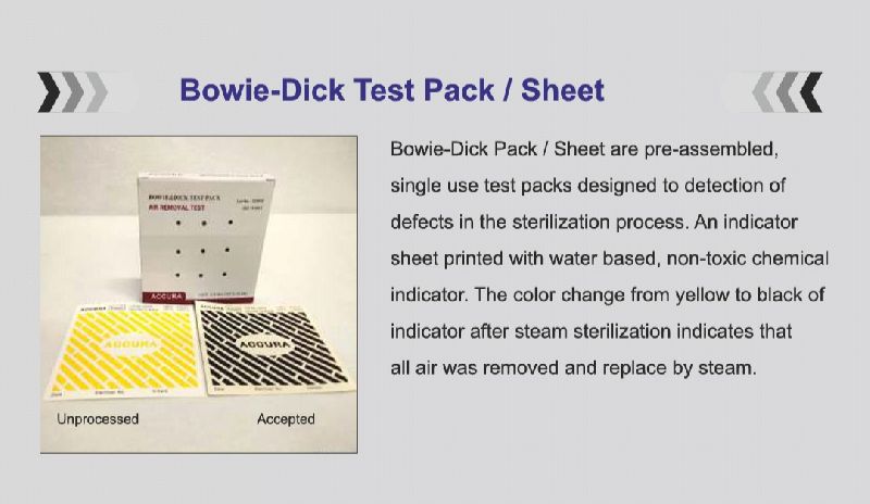 bowie dick test pack