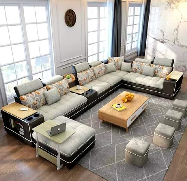 Marandy Wood U Shape Sofa Set At Best, U Type Sofa Set