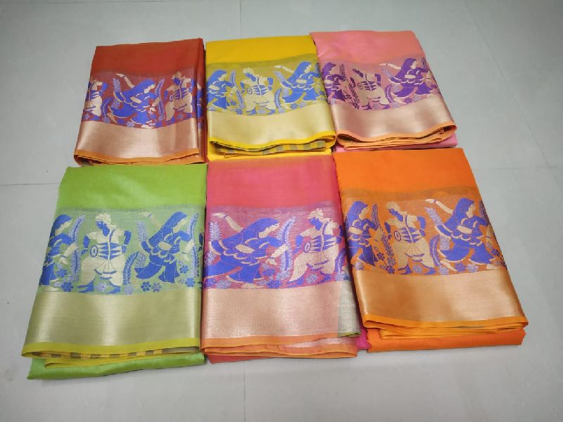 SUDHIR FASHION WEAVING Chettinad Cotton Saree, Saree Length : 5.5 m (separate blouse piece)