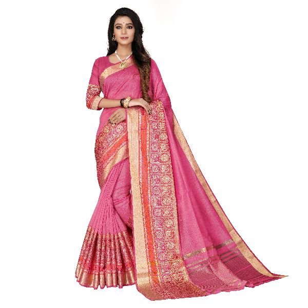 Plain handloom silk saree, Occasion : Casual Wear, Festival Wear