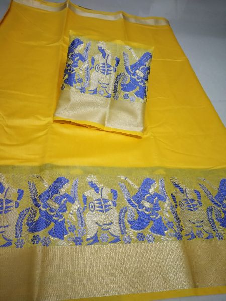 Plain kerala cotton saree, Saree Length : 6.3 m (with blouse piece)