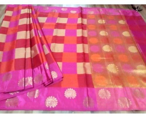 Zia Fashion Silk Tanchoi Banarasi Saree, Saree Length : 5.5 m (separate blouse piece)