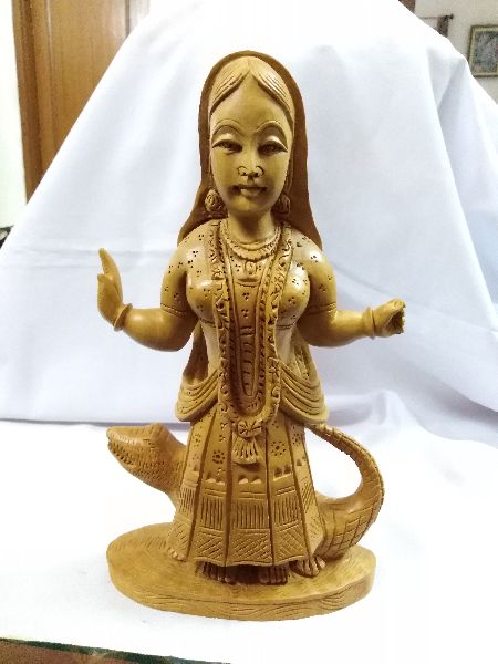 Shivam Handicraft Wooden Ganga Maiya Statue