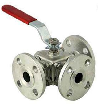 High Alloy Steel Three Way Ball Valve, for Air Use, Gas, Liquid, Size : Standard Size