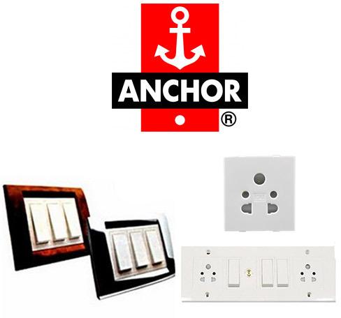 Anchor Plastic Switch Socket, Color : White
