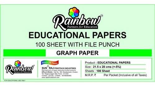 Rainbow Graph Paper, Size : 21.5x28 cm