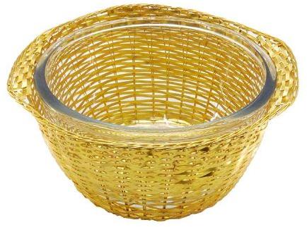 Aluminium Basket with Glass Bowl