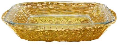 Aluminium Oval Basket with Glass, Feature : Attractive Look