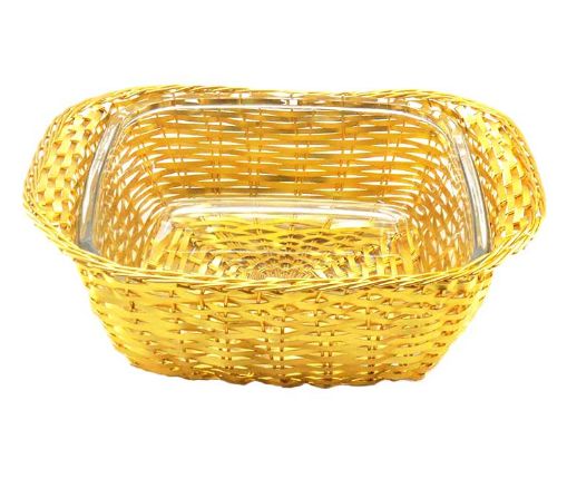 Aluminium Square Basket with Glass