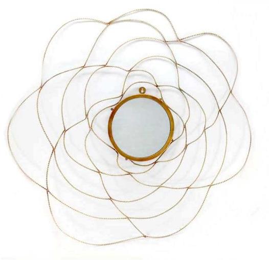 Round Wall Mirror Roseburst Wall Decor