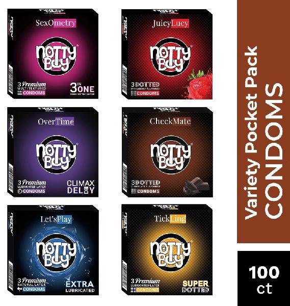 NottyBoy Variety Pocket Condom Pack of 100